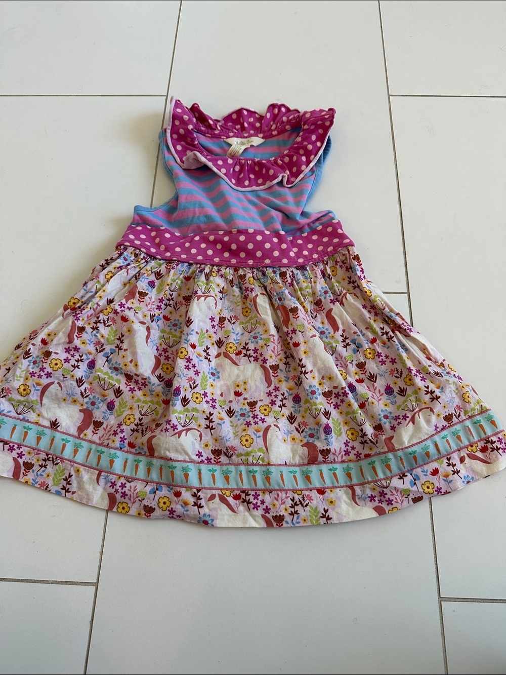 Matilda Jane Girls Unicorn Floral Summer top in Pink & Blue 6